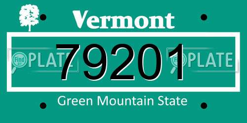 79201 Vermont License Plate