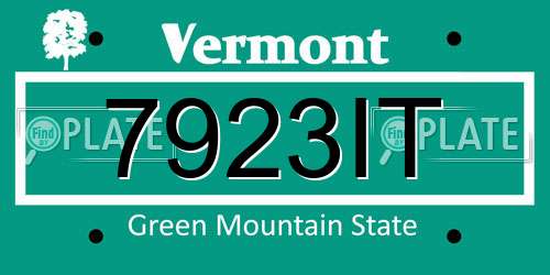 7923IT Vermont License Plate