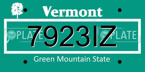 7923IZ Vermont License Plate