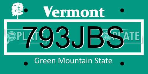 793JBS Vermont License Plate