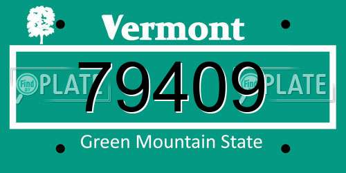 79409 Vermont License Plate