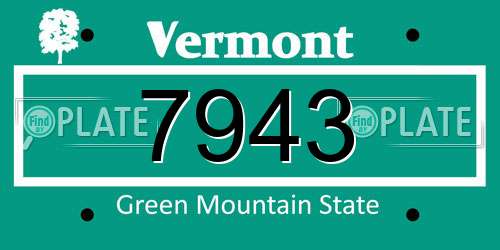 7943 Vermont License Plate