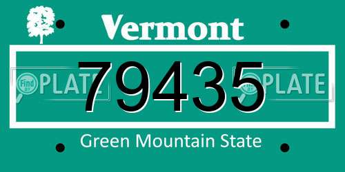 79435 Vermont License Plate