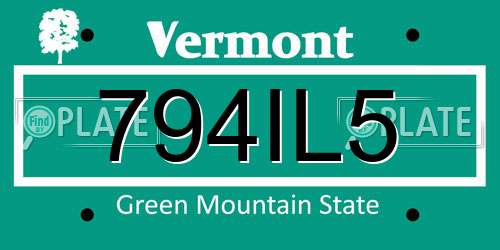 794IL5 Vermont License Plate