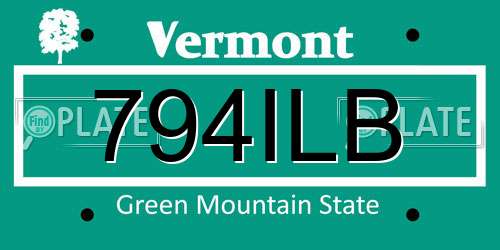 794ILB Vermont License Plate