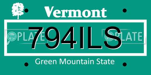 794ILS Vermont License Plate