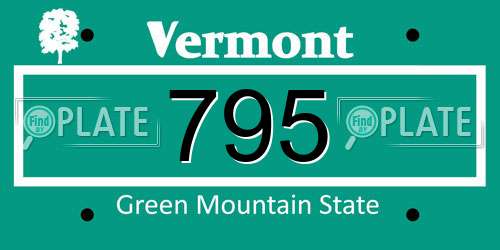795 Vermont License Plate