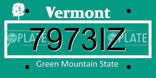7973IZ Vermont License Plate