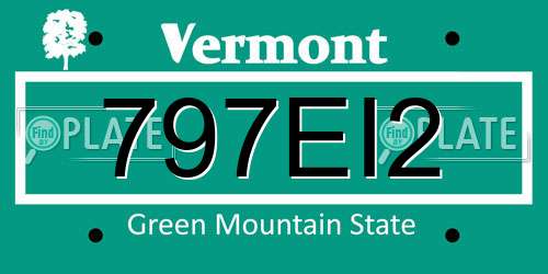 797EI2 Vermont License Plate