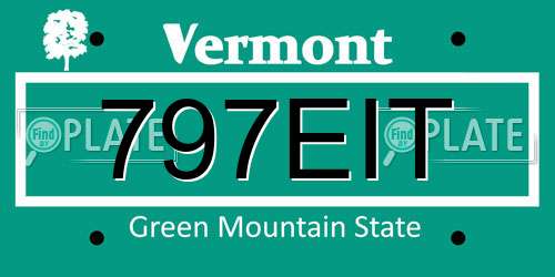 797EIT Vermont License Plate