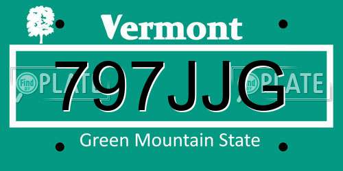 797JJG Vermont License Plate