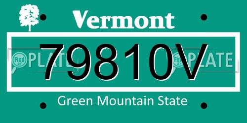 79810V Vermont License Plate