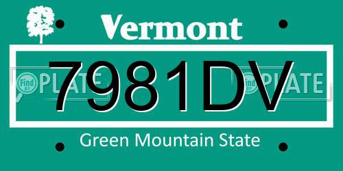 7981DV Vermont License Plate