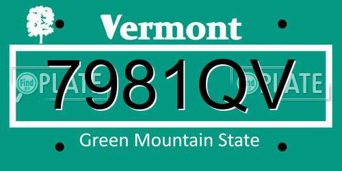 7981QV Vermont License Plate