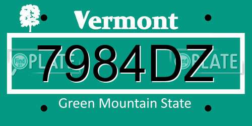 7984DZ Vermont License Plate