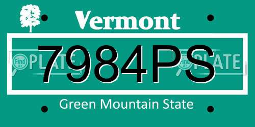 7984PS Vermont License Plate