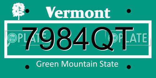 7984QT Vermont License Plate
