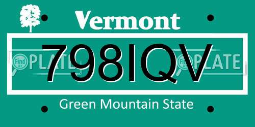798IQV Vermont License Plate