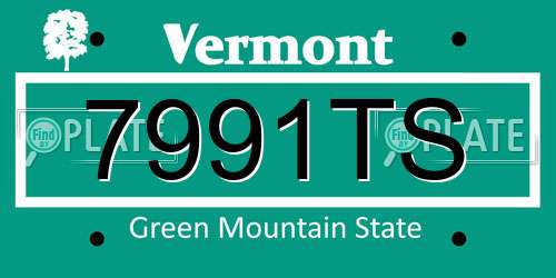 7991TS Vermont License Plate