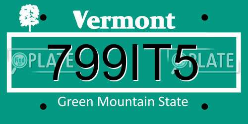 799IT5 Vermont License Plate