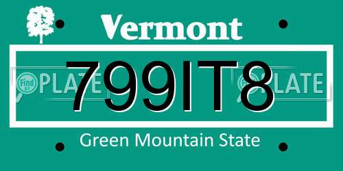 799IT8 Vermont License Plate