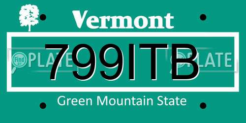 799ITB Vermont License Plate