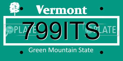 799ITS Vermont License Plate