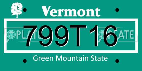 799T16 Vermont License Plate