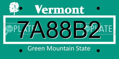 7A88B2 Vermont License Plate