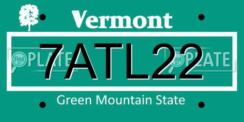 7ATL22 Vermont License Plate