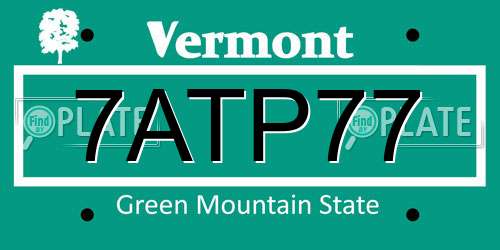 7ATP77 Vermont License Plate
