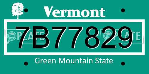 7B77829 Vermont License Plate