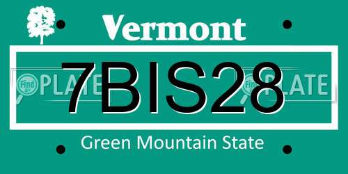 7BIS28 Vermont License Plate