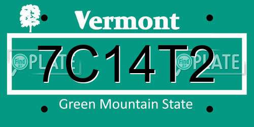 7C14T2 Vermont License Plate