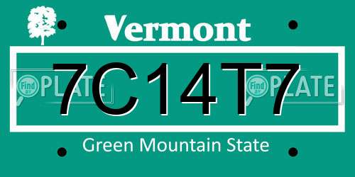 7C14T7 Vermont License Plate