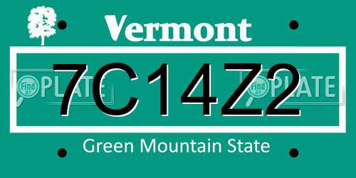 7C14Z2 Vermont License Plate
