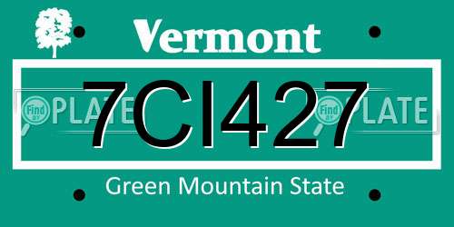 7CI427 Vermont License Plate