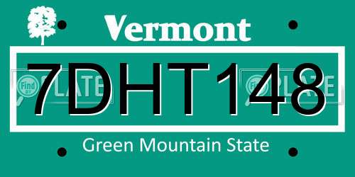 7DHT148 Vermont License Plate