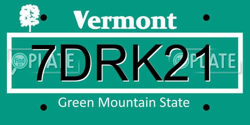 7DRK21 Vermont License Plate