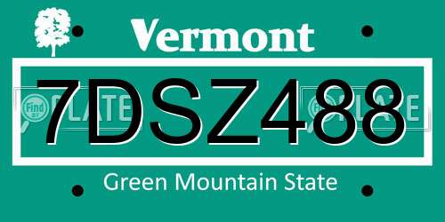 7DSZ488 Vermont License Plate
