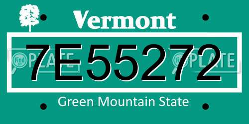 7E55272 Vermont License Plate
