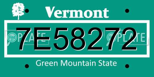7E58272 Vermont License Plate