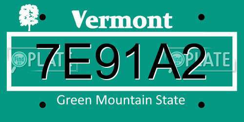 7E91A2 Vermont License Plate