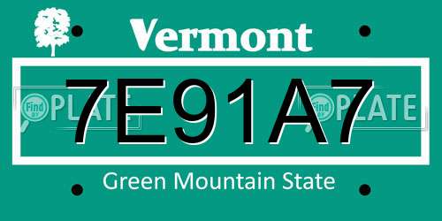 7E91A7 Vermont License Plate