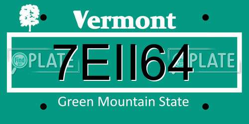 7EII64 Vermont License Plate