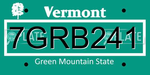7GRB241 Vermont License Plate