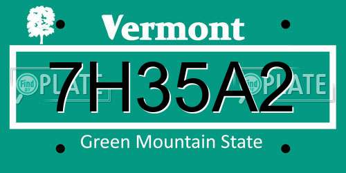 7H35A2 Vermont License Plate