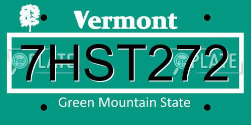 7HST272 Vermont License Plate