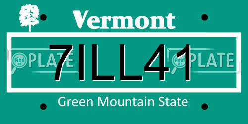 7ILL41 Vermont License Plate