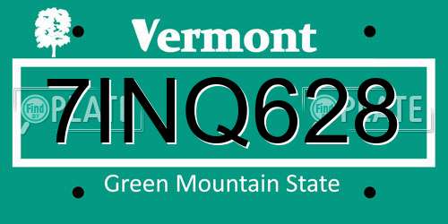 7INQ628 Vermont License Plate